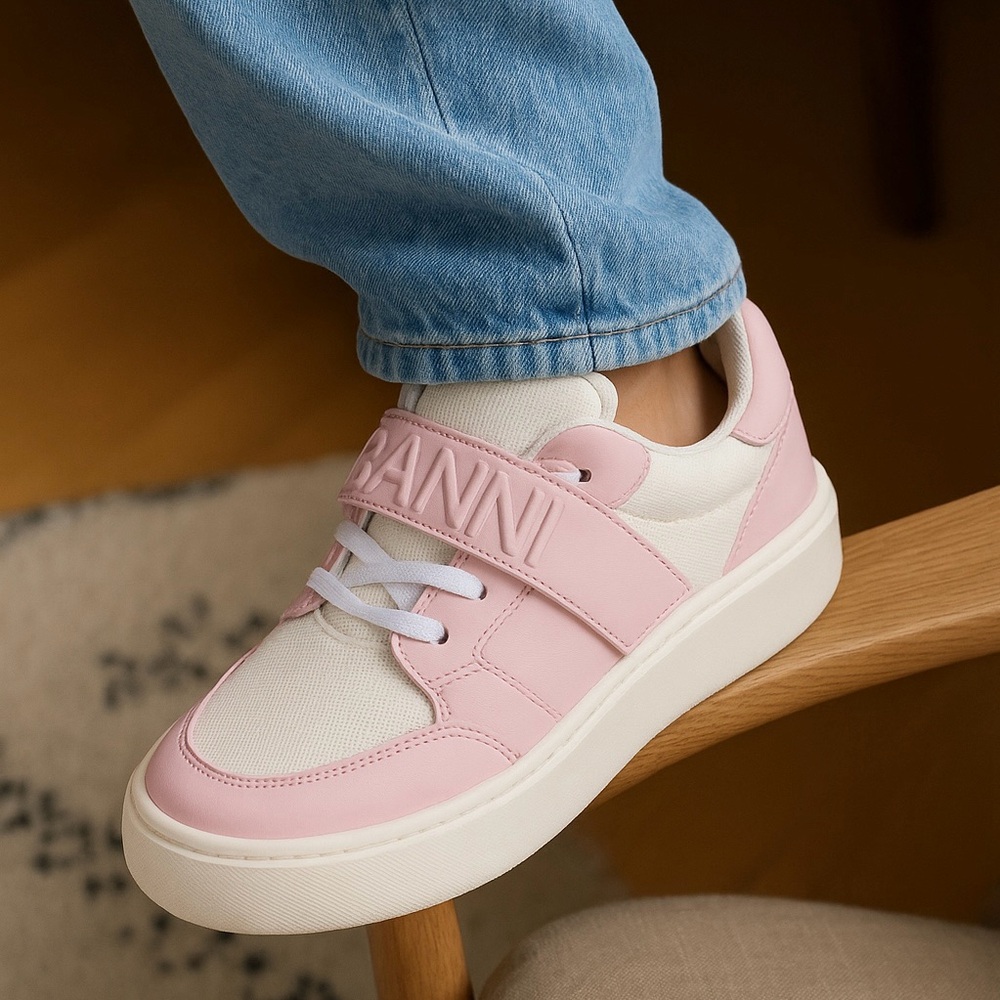 GANNI Sneakers Pink White Women’s Sporty Mix Cupsole Low Top‎ Size EU 41 = US 11